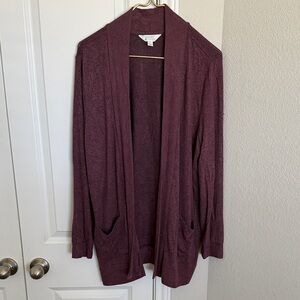 Market & Spruce Maroon Open Cardigan